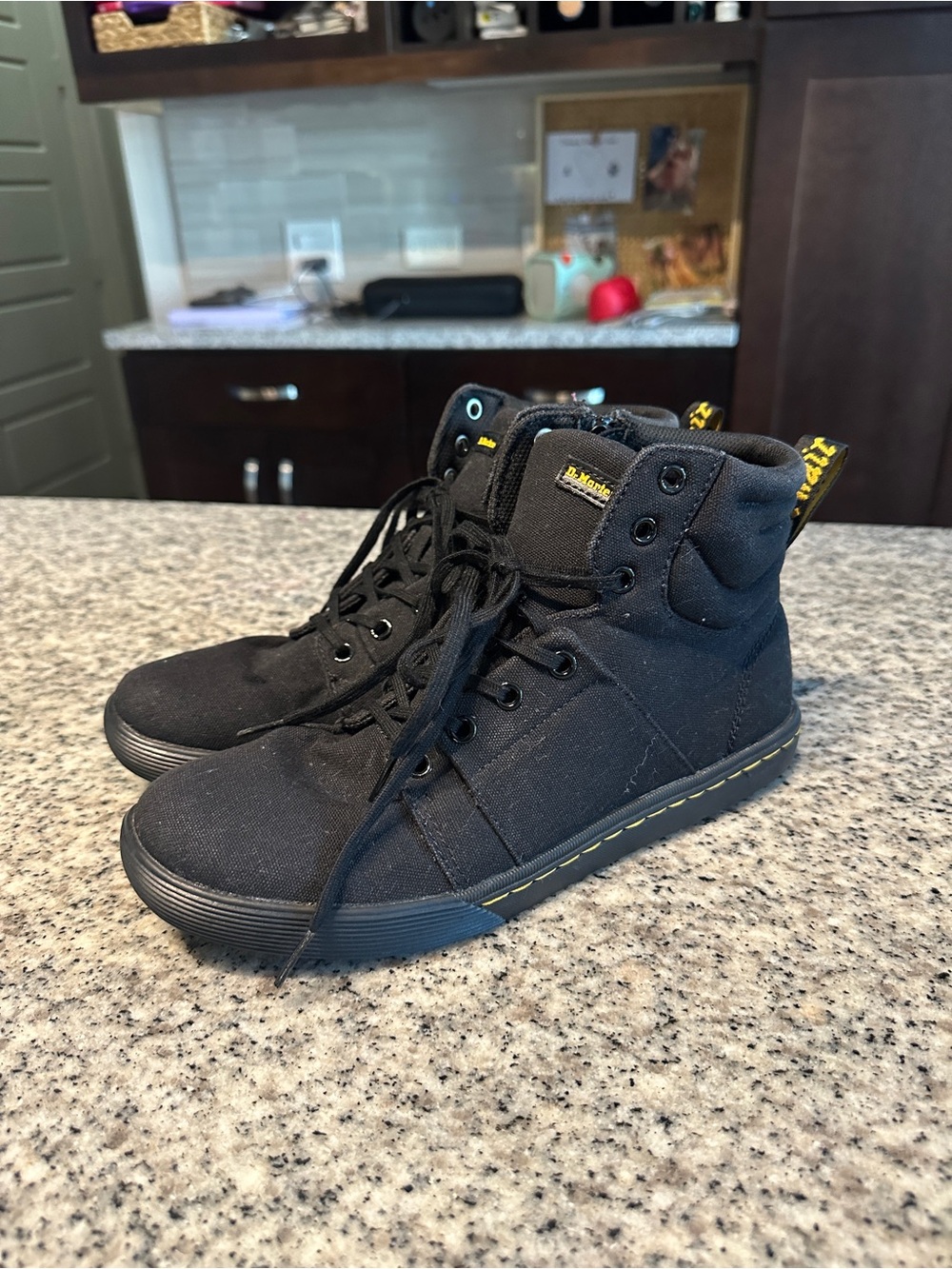 Black High-Top Women's Canvas Sneakers